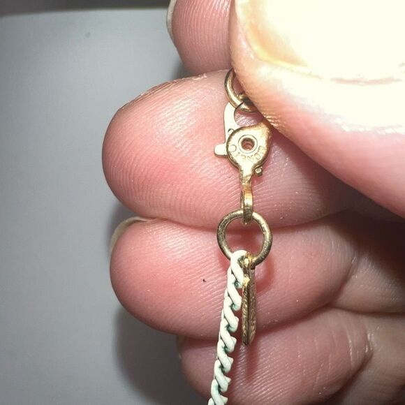 Monet Vintage White and Gold Tone Chain and Tube Shape Necklace - Picture 6 of 7